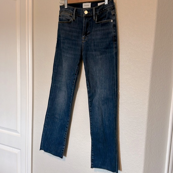 FRAME Le High Straight Raw Hem Jean - Picture 3 of 4